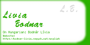 livia bodnar business card