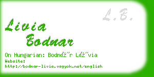 livia bodnar business card